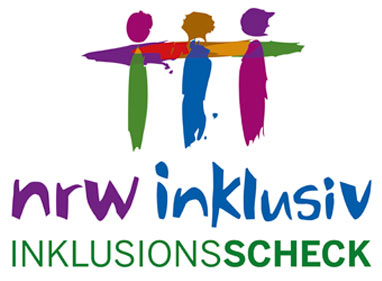 Logo von NRW inklusiv - der Inklusionsscheck und Verlinkung zur Webseite von NRW Inklusiv